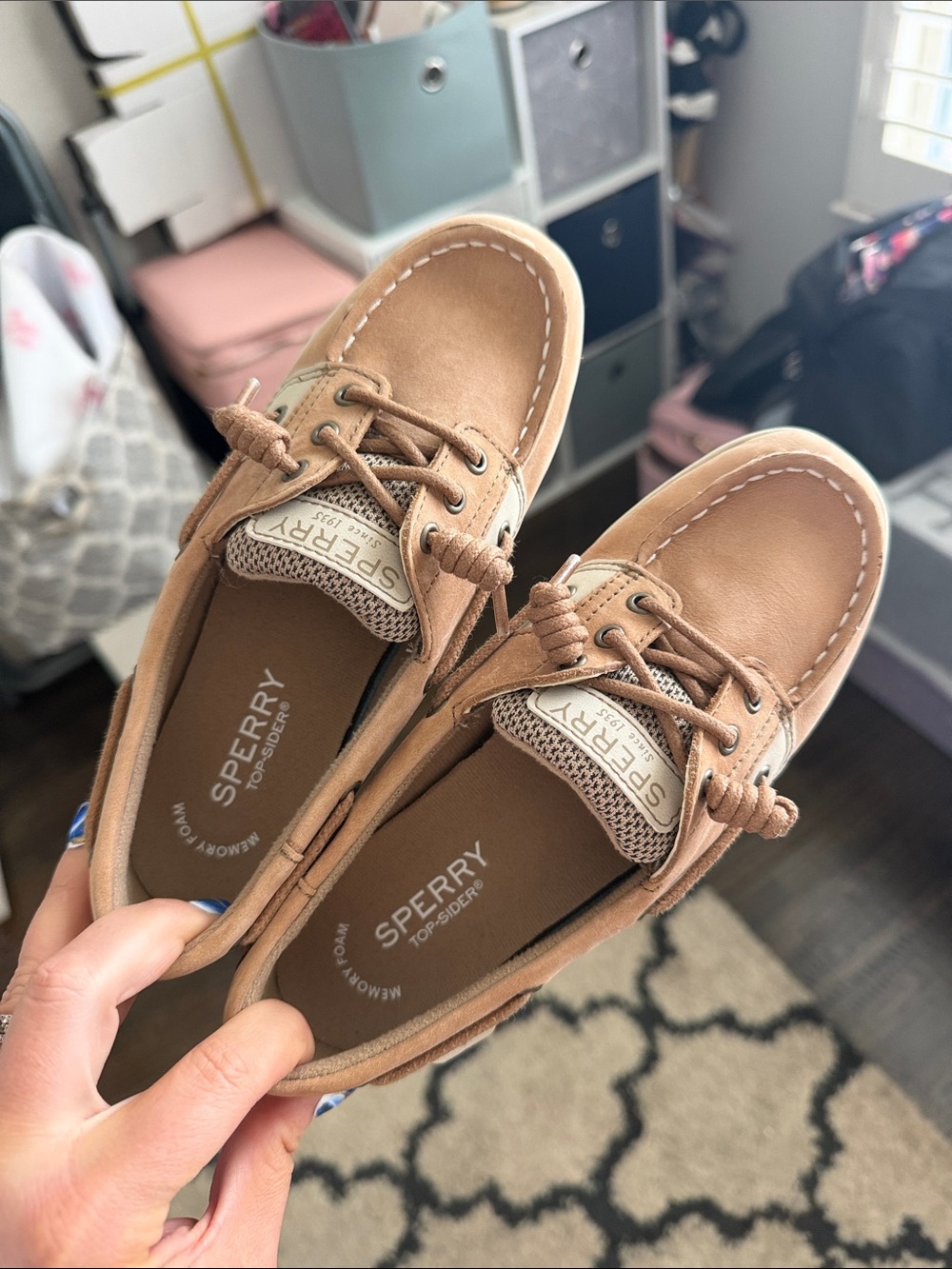 Sperry big kids Chestnut Brown Leather Boat Shoes